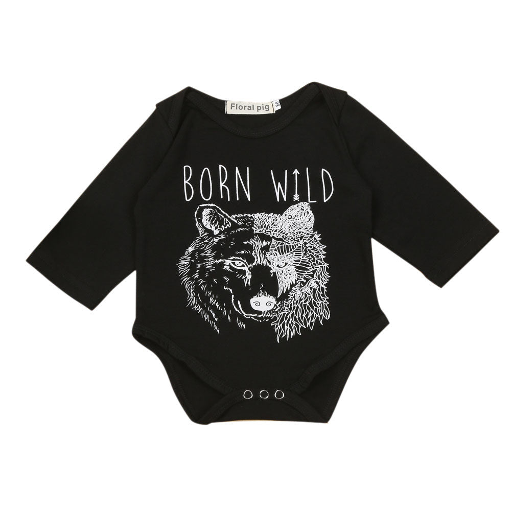 Baby boy clothes Long Sleeve Wolf Print